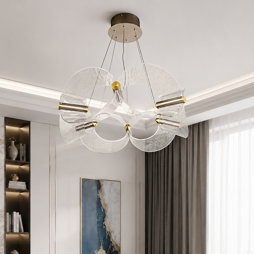 Люстра золота D-64 cm Led 3000K-6000K 32W Gold Aurora 260618-100008158