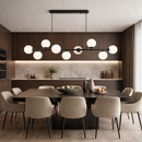 Підвісна люстра чорна L-100 cm G9*8 Black+White Modo 260118-100007187