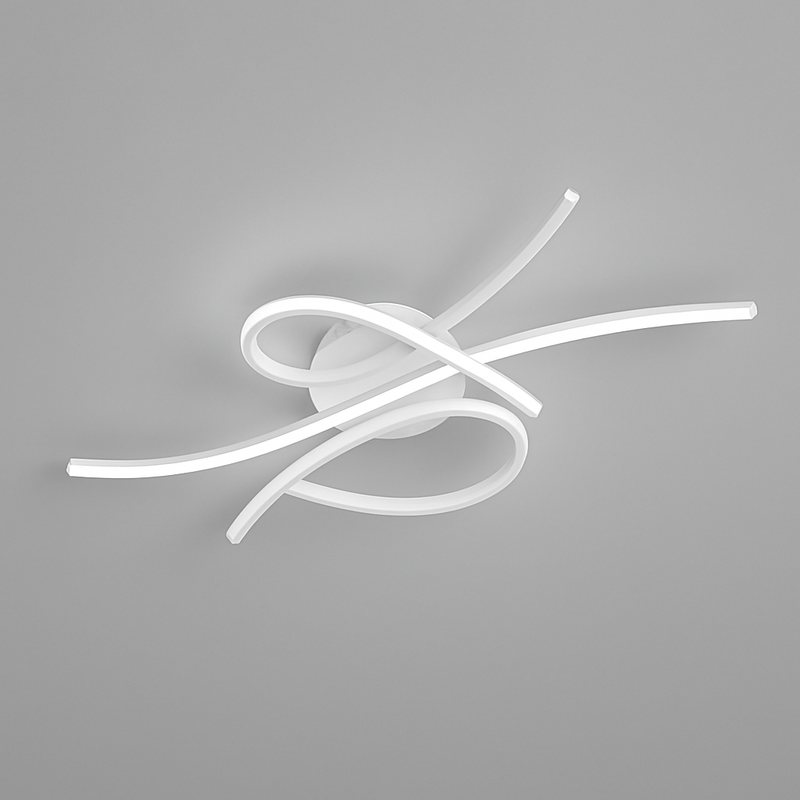 Люстра стельова біла хвиляста з пультом L-86 cm Led White Wave Ceiling 250819-100005720