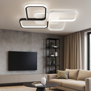 Люстра ультратонка стельова світодіодна чорнобіла з пультом лед L-52 cm Led 90W Black+White Infy 250860-100005721