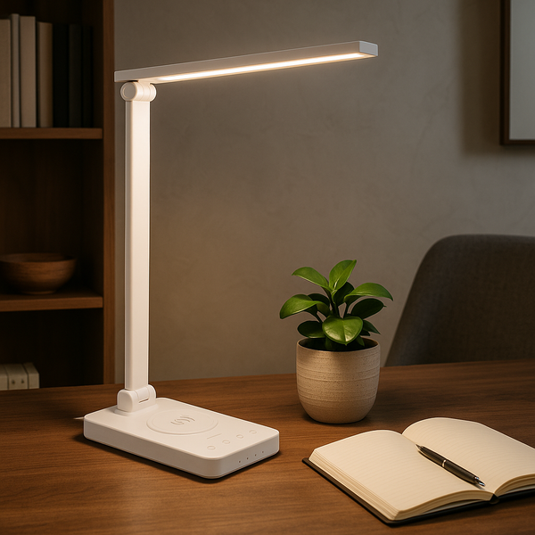 Настільна лампа біла зі сріблом світлодіодна Led 8W White+Chrome Slim 250960-100005902