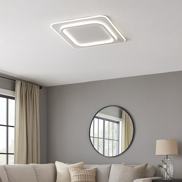 Світлодіодна біла подвійна квадратна ультратонка стельова люстра L-45 cm Led 85W White Dual 250875-100005724
