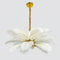 Підвісна біла люстра перо з золотом D-80 cm H-40 cm G9 Gold+White Feather 250818-100005727