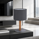 Настільна лампа сіра H-24.5 cm E27 Grey+Wood Lamp 260840-100008750