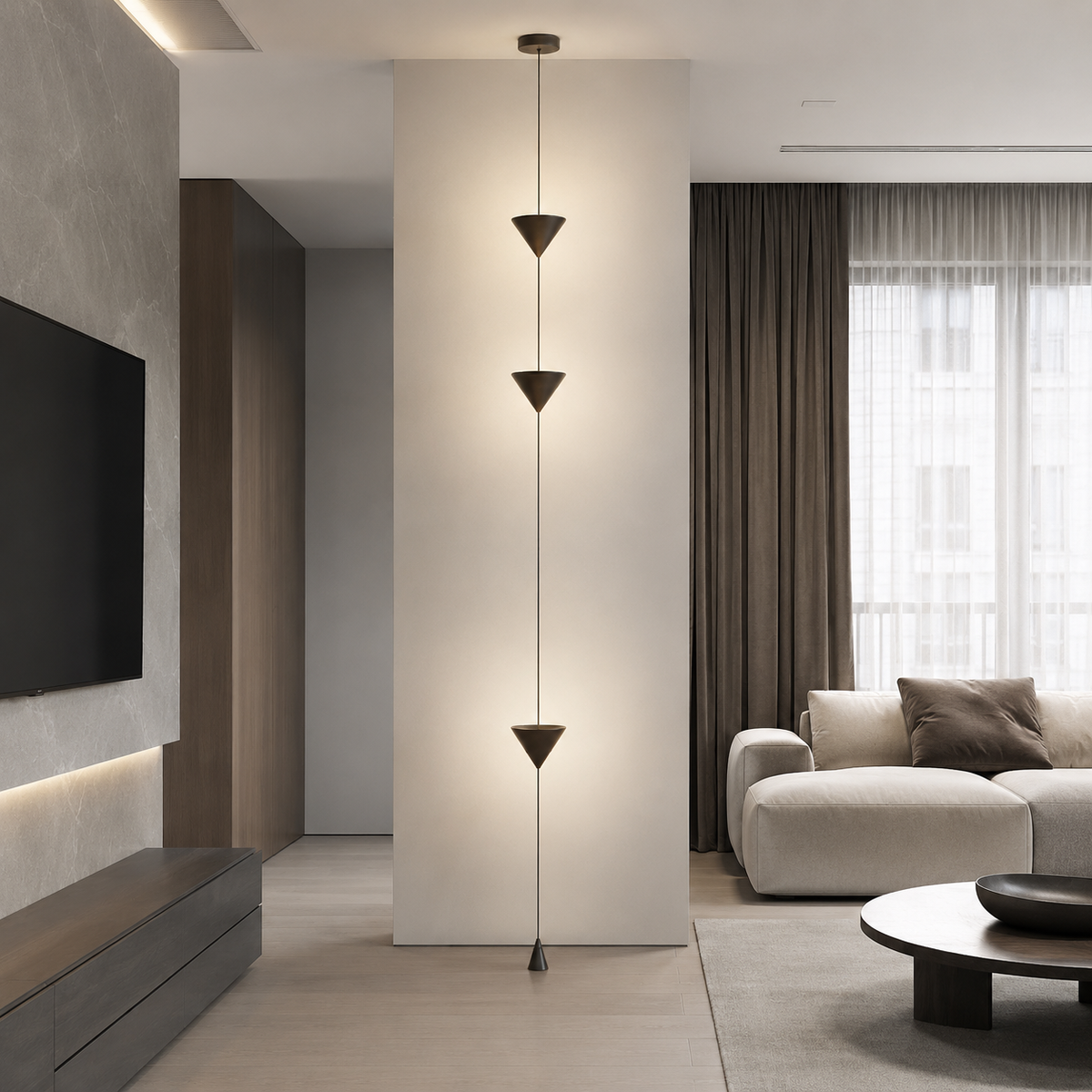 Торшер чорний L-350 cm Led 18W Black Cone 260658-100008300