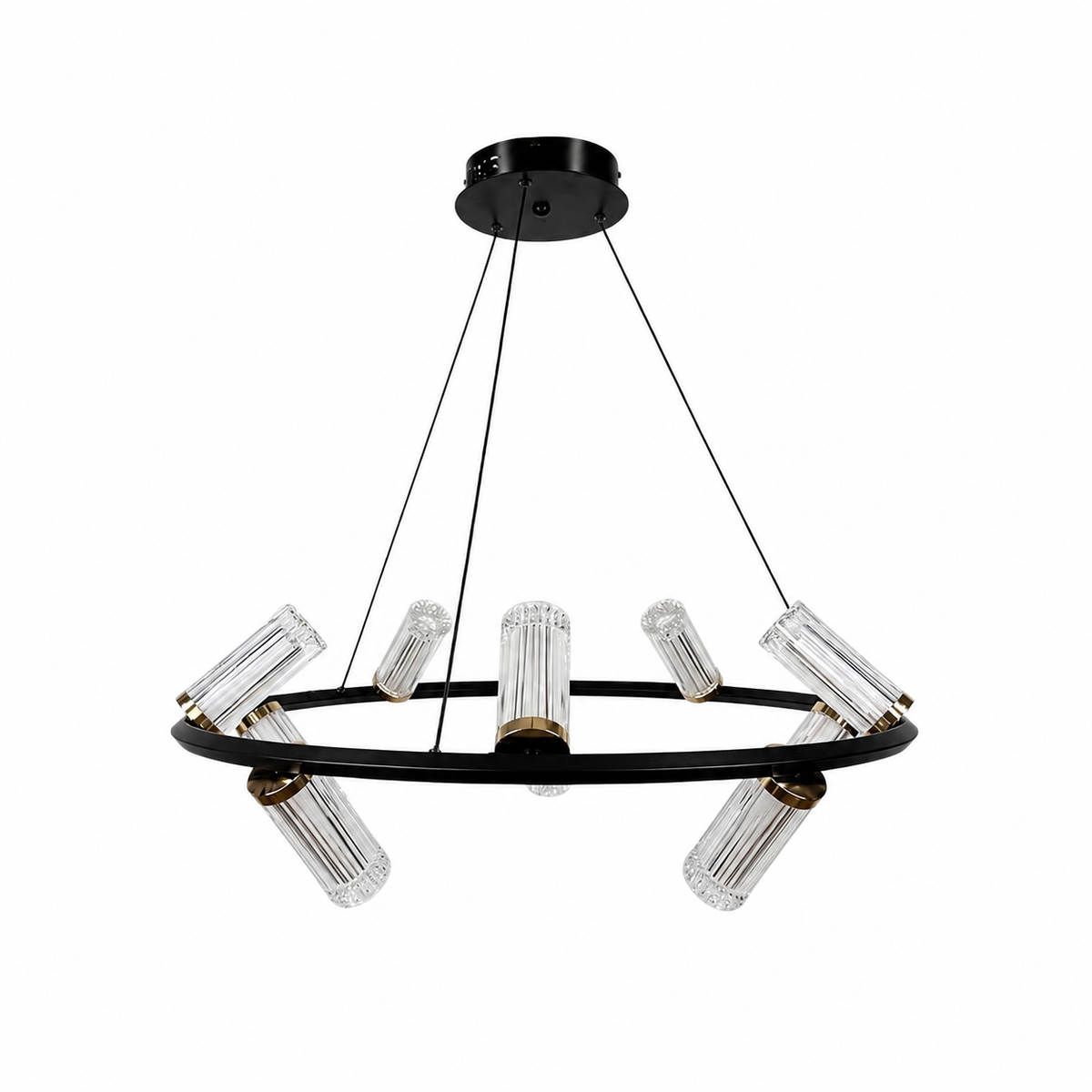 Підвісна люстра чорна D-70 cm Led 24W 3000K-6000K Black Tube 260618-100008043