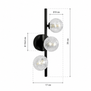 Настінний світильник H-39 cm G9 Black Iceball 260618-100008047