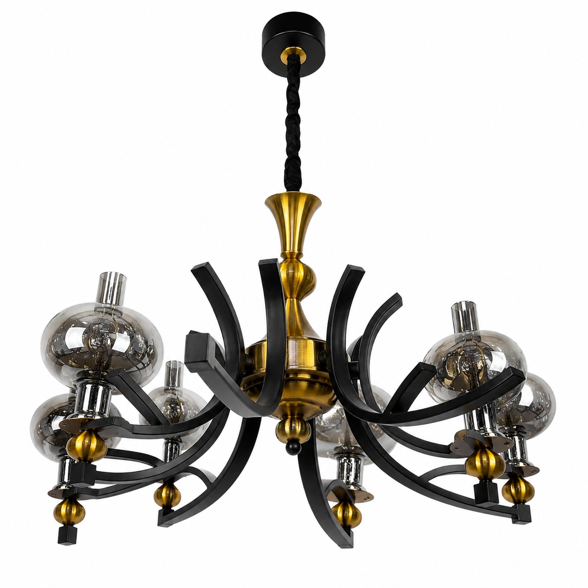 Підвісні люстри D-78 cm / D-82 cm E14 Black+Gold Industrial 260618-100008048