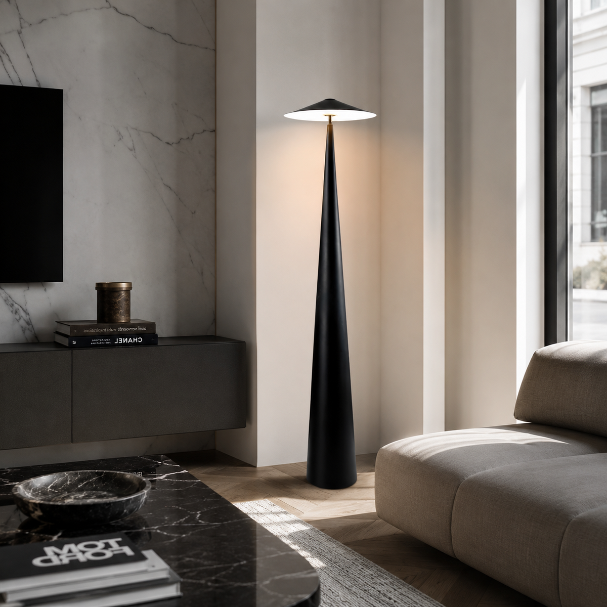 Торшер чорний H-350 cm Led 12W Black Mushroom 260658-100008302