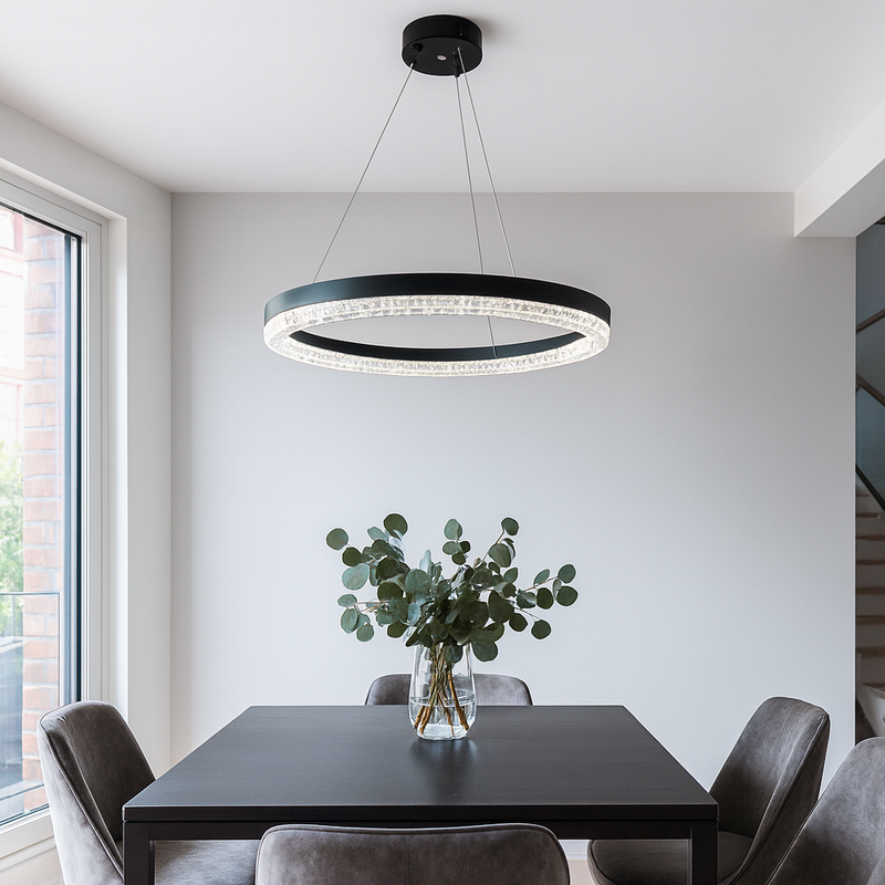 Підвісна люстра чорна D-60 cm Led 75W Black Ice 251088-100006351