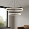 Люстра підвісна чорна D-40+60cm Led Black Ice Circle 250522-100004761