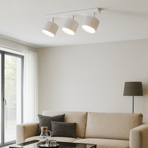 Стельвий світильник накладний поворотний білий потрійний L-39 cm Led GX53 White Gofre 251092-100006365