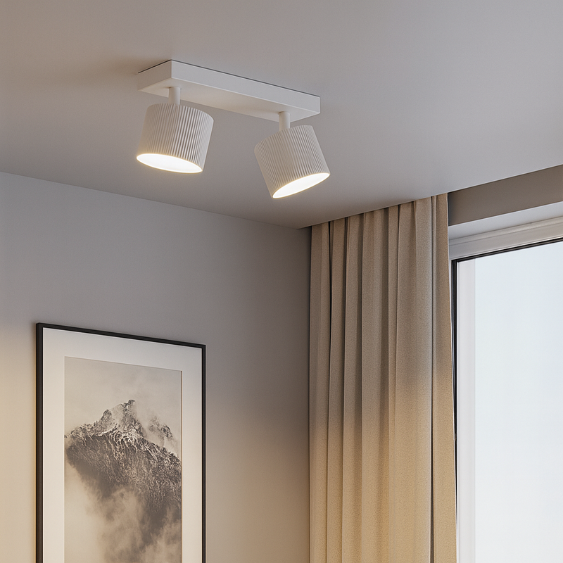 Стельовий світильник накладний поворотний білий подвійний Led GX53 White Gofre 251092-100006368