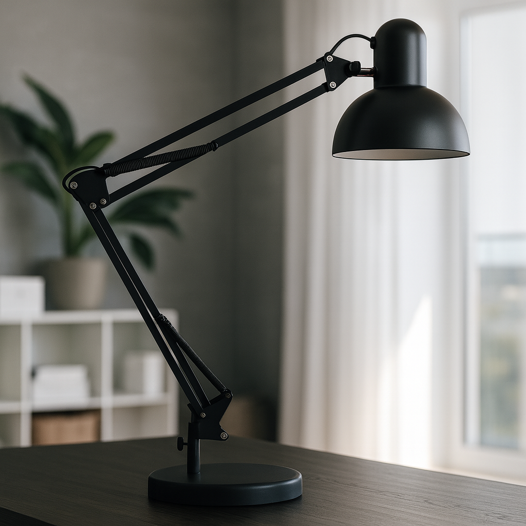Настільна лампа чорна регулююча L-33.5 cm E27 Black Lamp 251064-100006370