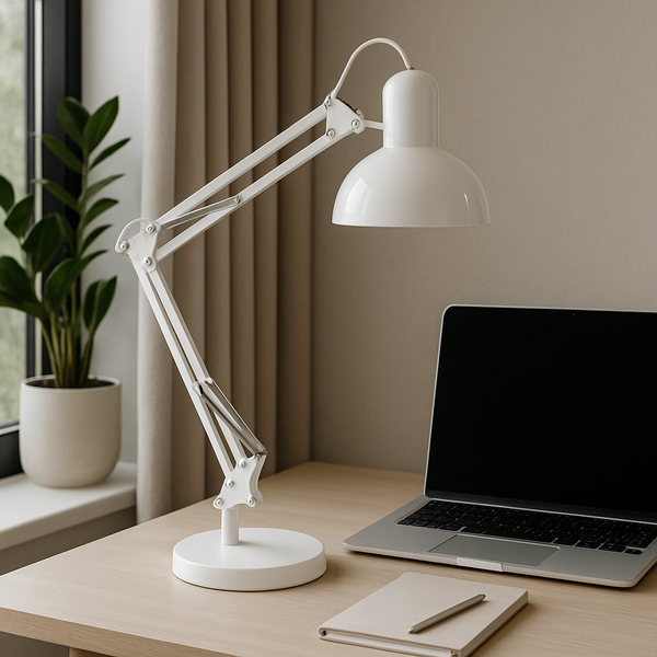 Настільна лампа біла регулююча L-33.5 cm E27 White Lamp 251064-100006371