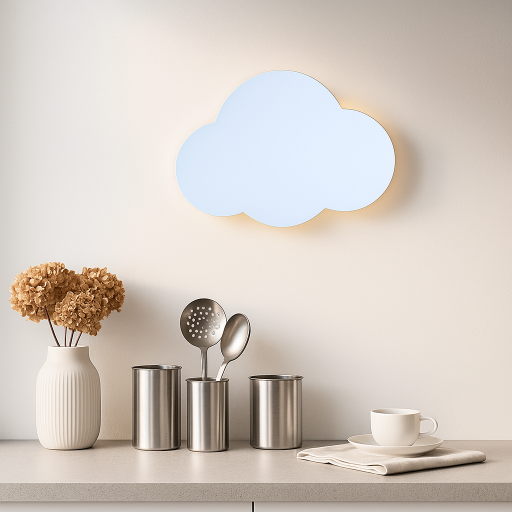 Дитяче настінне бра, голуба хмарка в дитячу кімнату H-27 cm L-38 cm G9 Blue Cloud 250640-100005306