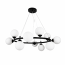 Підвісна люстра чорна D-57 cm G9*12 Black+White Faro Bollo 260118-100007190