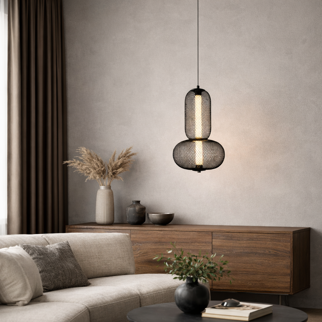 Підвісний світильник H-37 cm Led 4W 3000K Black+White Lattice 260131-100007203