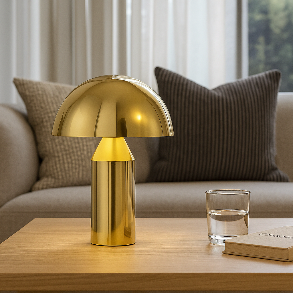 Настільна лампа золота, світильник гриб H-36 cm E14 Gold Fungo 250730-100005551