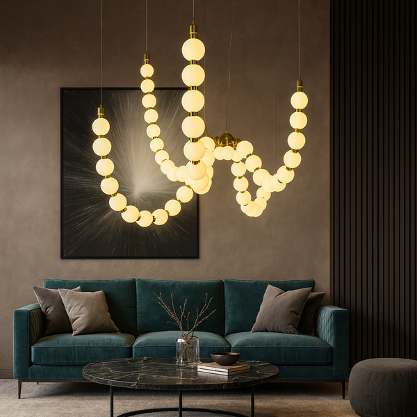 Підвісна люстра з білими перлинами Led 80W White Pearls 251018-100006375
