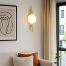 Настінний світильник золотий з білим плафоном H-52 cm Led 7W Gold Trinity ball 250758-100005560