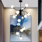 Люстра чорна з білими матовими плафонами H-150 cm W-70 cm  G9*15 Octopus Black+White 250719-100005566