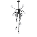 Люстра чорна з білими матовими плафонами H-150 cm W-70 cm  G9*15 Octopus Black+White 250719-100005566
