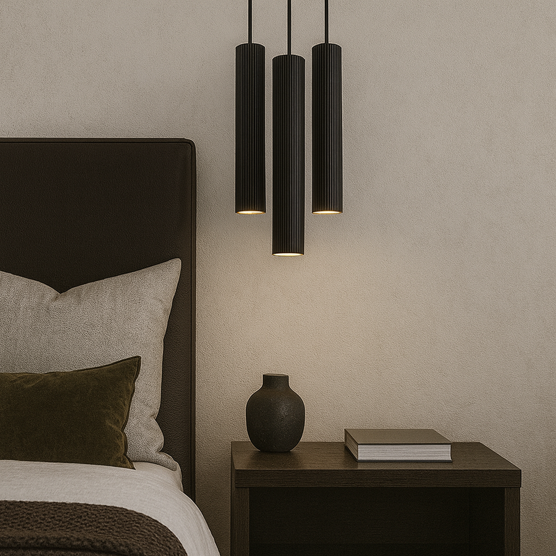 Підвісна люстра чорна W-22 cm GU10 Black Gofre 250809-100005803