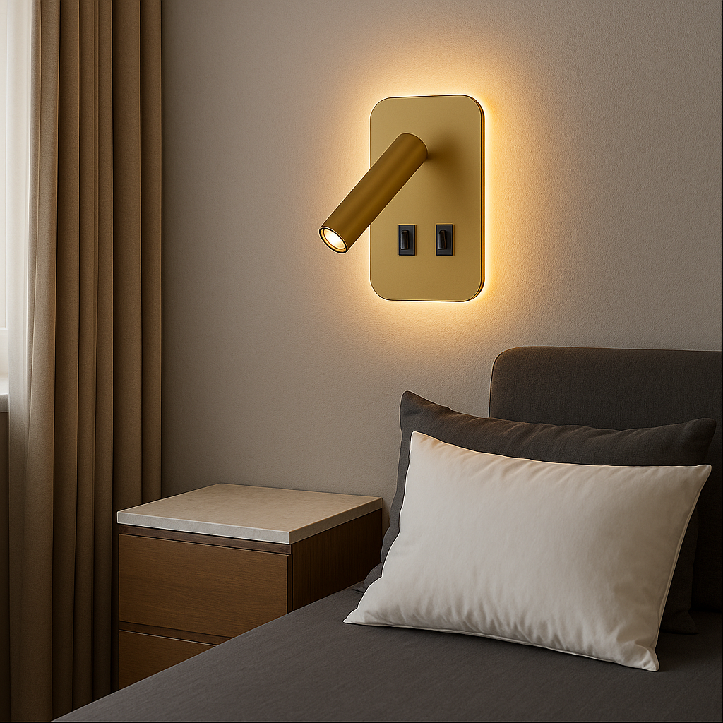 Настінний світильник золотий H-18.5 cm Led 8W 4000K Gold Rectangle 251036-100006482