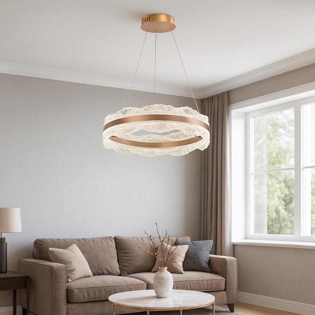 Підвісні люстри кавові D-40 cm / D-60 cm / D-80 cm Led Coffee Ice Glamour 251022-100006386
