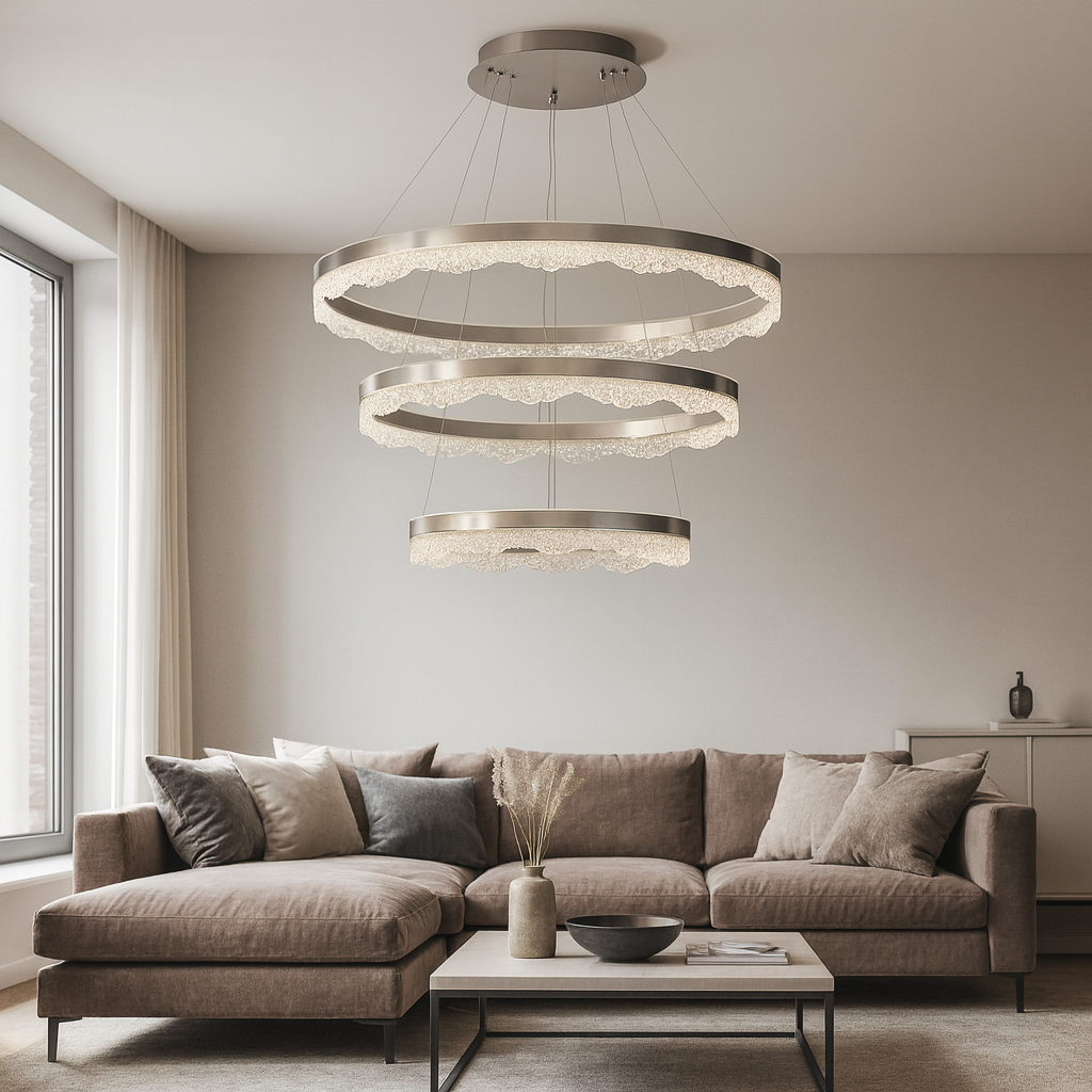 Підвісна люстра сатинова D-80+60+40 cm Led 295W Satin Ice 251035-100006389
