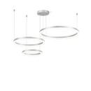 Підвісна люстра срібна з пультом 3000K-6000K D-40+50+60 cm Led 120W / D-40+60+80 cm Led 130W Silver Kukho Circle 260419-100007807