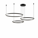 Підвісна люстра чорна з пультом 3000K-6000K D-40+50+60 cm Led 120W / D-40+60+80 cm Led 130W Black Kukho Circle 260419-100007809