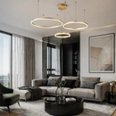 Підвісна люстра золота з пультом 3000K-6000K D-40+50+60 cm Led 120W / D-40+60+80 cm Led 130W GoldKukho Circle 240419-100003223