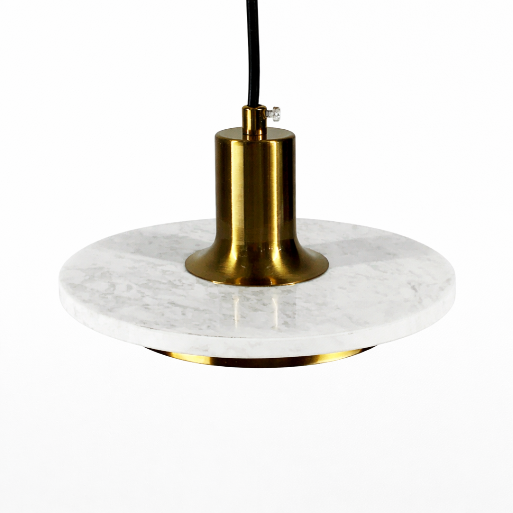 Підвіс білий з мармуру H-120 см Led 7W 4000K White+Gold Marble plate 260118-100007214