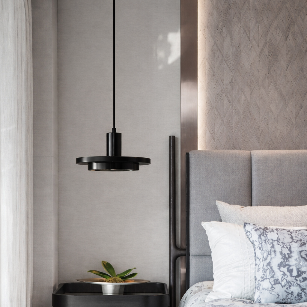 Підвіс чорний з мармуру H-120 см Led 7W 4000K Black Marble plate 231118-100002822