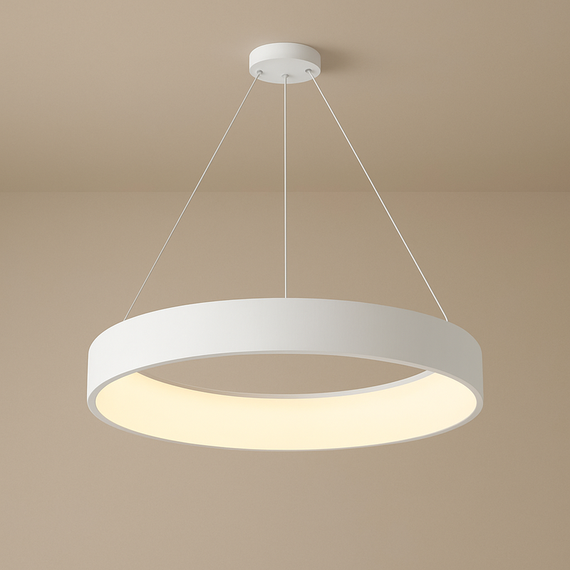 Підвісна люстра біла кругла світлодіодна D-55 cm Led 62W White Strict Ring 250819-100005806