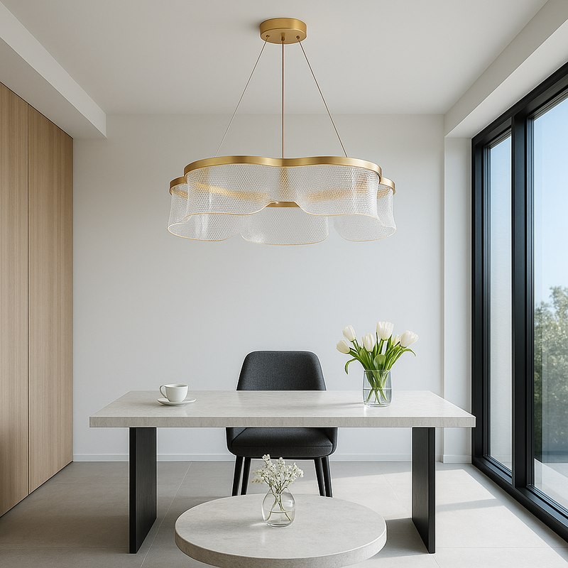 Підвісна люстра золота світлодіодна D-60 cm Led 43W Gold Jellyfish 251035-100006392