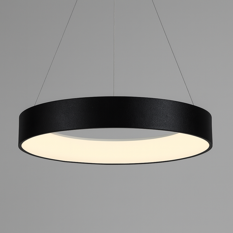 Підвісна люстра чорна кругла світлодіодна D-55 cm Led 62W Black Strict Ring 250819-100005807