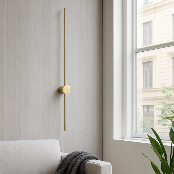 Настінний світильник золотий лінійний L-60 cm / L-80 cm Led Gold Pipe Pin 250735-100005579