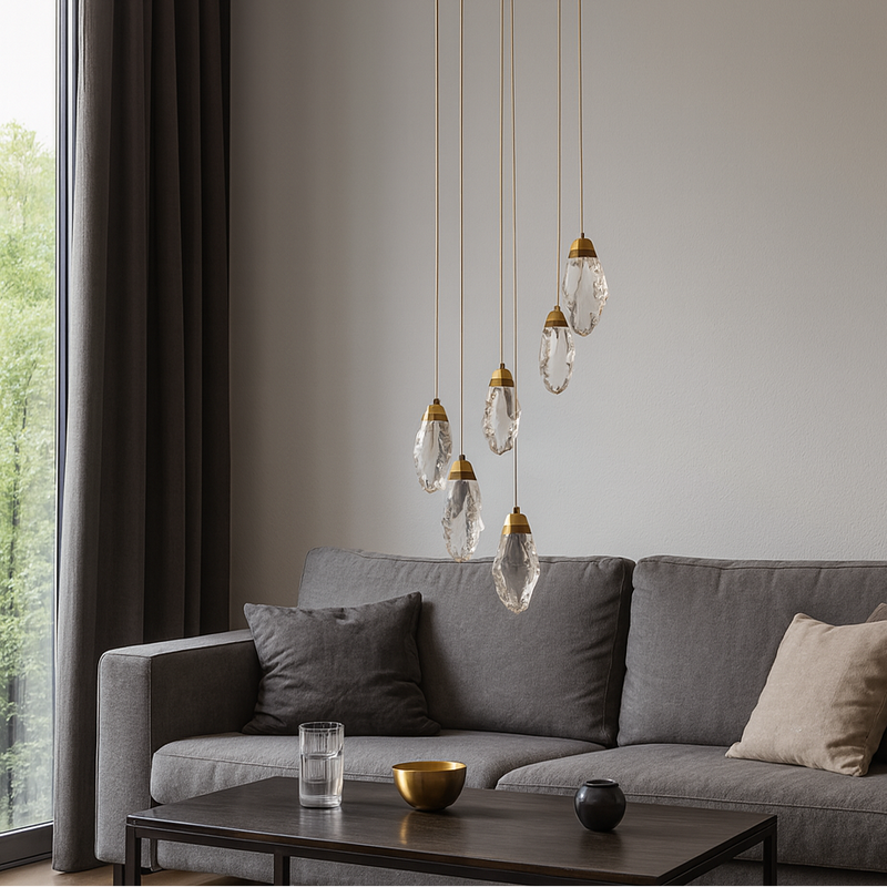 Каскадна люстра золота D-40 cm Led 4000K Gold Crystal 251035-100006409
