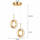 Підвісний світильник золотий W-31 cm Led Gold Rings 260758-100008437