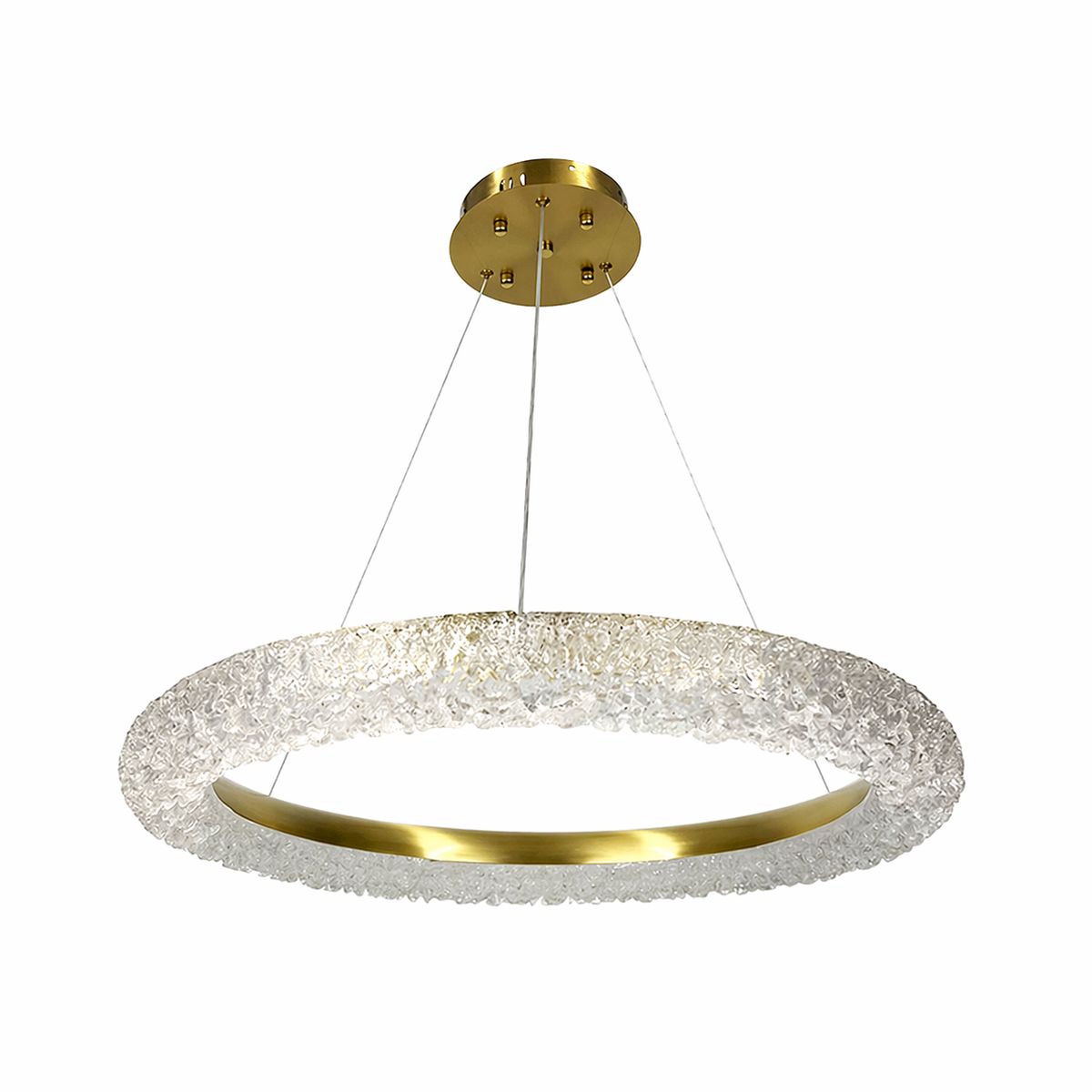 Підвісна люстра золота D-80 cm Led 3000K-6000K 50W White+Gold Ice 260418-100007820