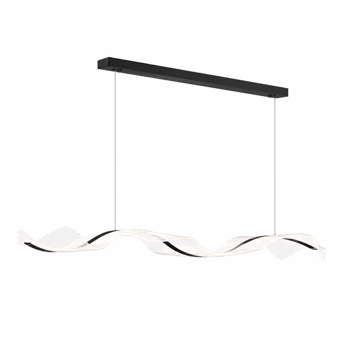 Видовжена люстра чорна L-120 cm Led 3000K-6000K Black Aurora 260688-100008164