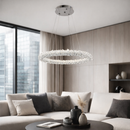 Люстри срібні D-40cm/ 60cm/ 80cm Led 4000K Chrome Luxury Crystal 260118-100007233