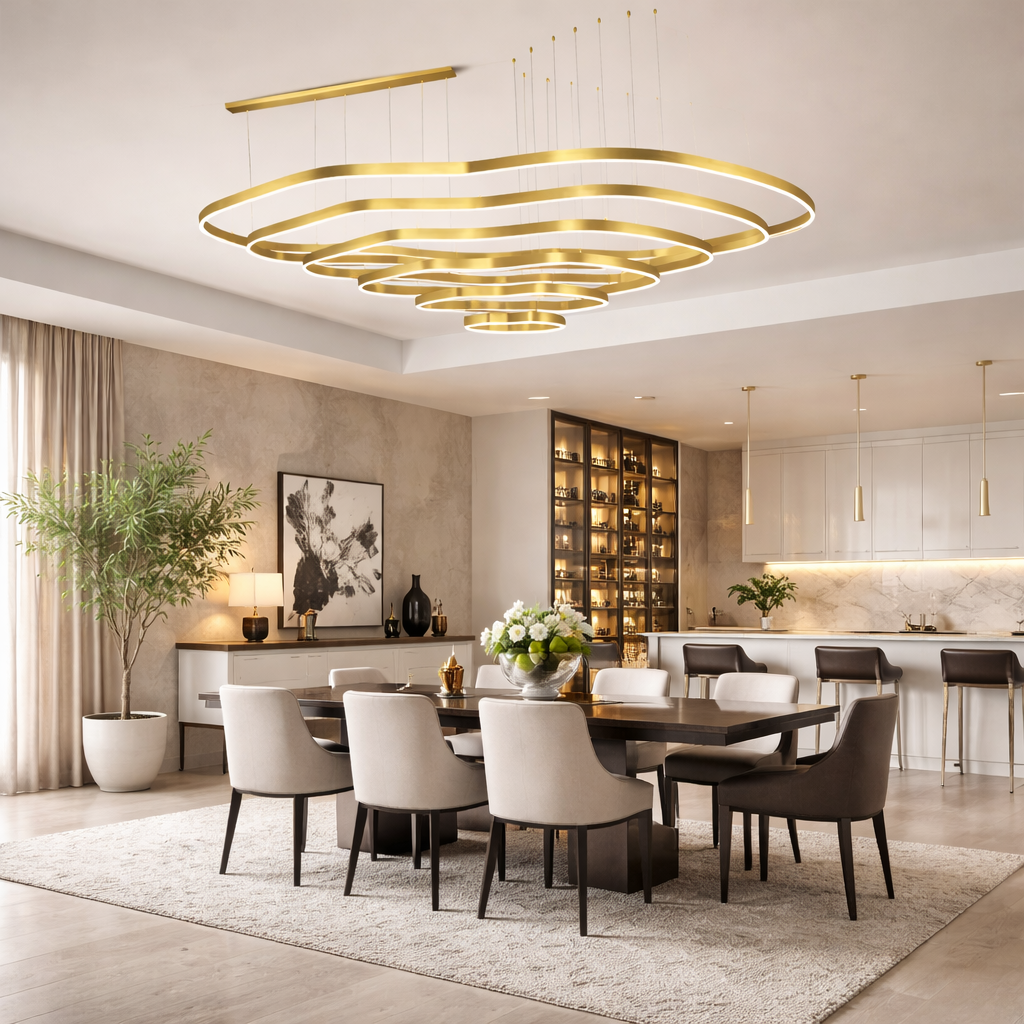 Люстра золота L-120cm Led 125W 3000K-6000K Gold Celestial 260118-100007235