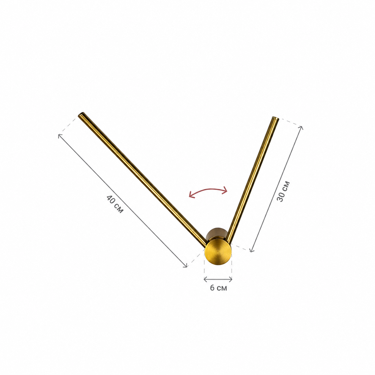 Настінний світильник золотий L-40+30 cm Led 8W 3000K-6000K Gold Double Line 260918-100008963