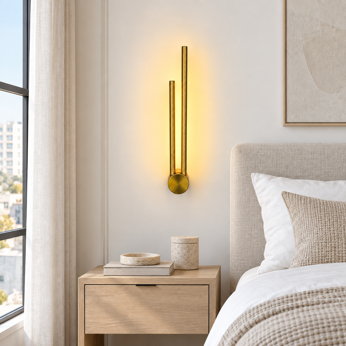 Настінний світильник золотий L-40+30 cm Led 8W 3000K-6000K Gold Double Line 260918-100008963