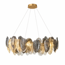 Підвісні люстри золоті D-50 cm / D-75 cm Е14 Gold+Graphit Feathers 260688-100008178