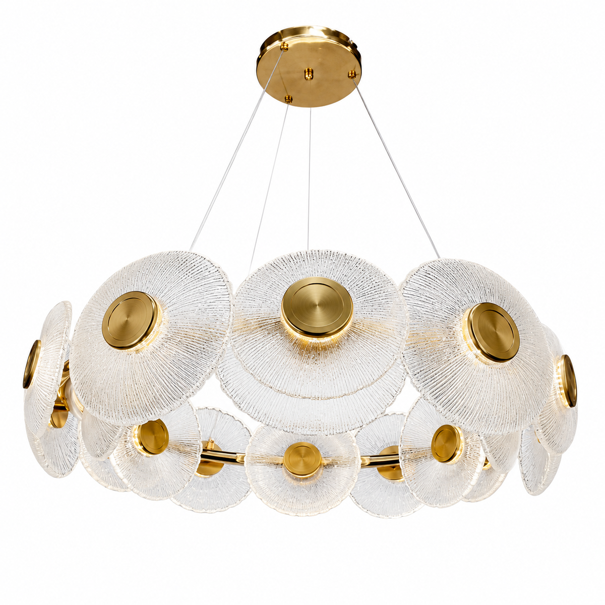 Підвісна люстра золота D-60 cm Led 100W 3000K-6000K Gold Bubbles 260688-100008181